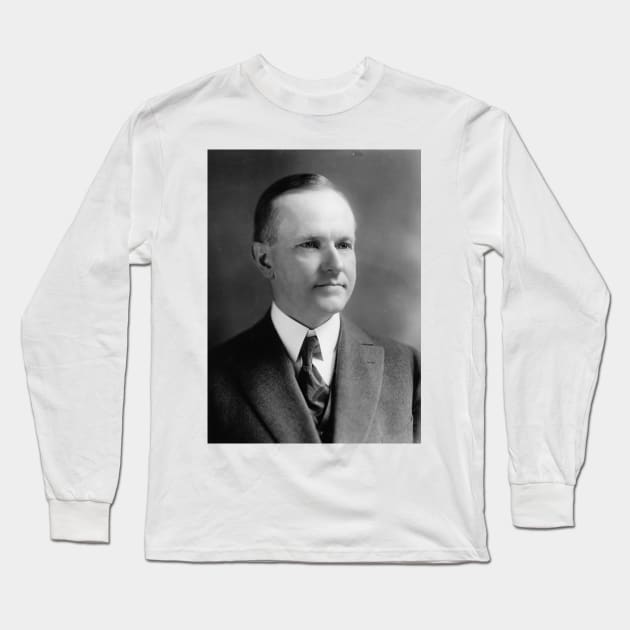 Vintage President Calvin Coolidge Photograph Long Sleeve T-Shirt by pdpress